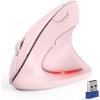 image:imageTECKNET Ergonomic Mouse Wireless Bluetooth Vertical Mouse 4800 DPI Optical Tracking 6 Adjustable DPI Quiet Clicks 24GHz with USB A Receiver 12 Months Battery 6 Buttons Wide CompatibilityPink