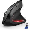 image:imageTECKNET Ergonomic Mouse Wireless Bluetooth Vertical Mouse 4800 DPI Optical Tracking 6 Adjustable DPI Quiet Clicks 24GHz with USB A Receiver 12 Months Battery 6 Buttons Wide CompatibilityBlack