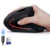 image:imageTECKNET Ergonomic Mouse Wireless Rechargeable Mouse Silent for Carpal Tunnel Right Hand 24GHz USB Vertical Mouse Wireless for Laptop 5 Adjustable 4800 DPI Computer MacBook DesktopBlack