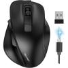 image:imageTECKNET Wireless Mouse Bluetooth Mouse BT5030 amp 24G Rechargeable 4800 DPI Silent Mice Computer Mice with USB A ReceiverErgonomic Grips Optical Cordless Mice for LaptopMacPCBlackBlack