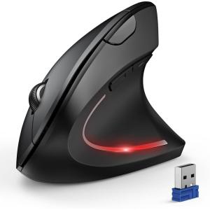 image:imageTECKNET Ergonomic Mouse Wireless Bluetooth Vertical Mouse 4800 DPI Optical Tracking 6 Adjustable DPI Quiet Clicks 24GHz with USB A Receiver 12 Months Battery 6 Buttons Wide CompatibilityBlack