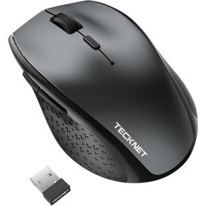 image:imageTECKNET Wireless Mouse 24GHz Computer Mouse 3 Adjustable DPI Silent Mouse with USB A Receiver 3 Buttons 24 Months Battery Life Ergonomic Wireless Mouse for Laptop PC Mac DesktopBlueGrey