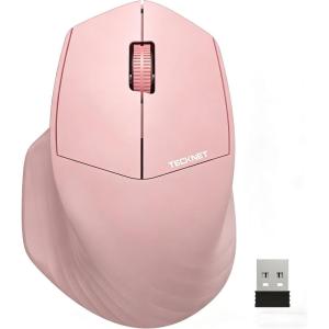 image:imageTECKNET Wireless Mouse 24GHz Computer Mouse 3 Adjustable DPI Silent Mouse with USB A Receiver 3 Buttons 24 Months Battery Life Ergonomic Wireless Mouse for Laptop PC Mac DesktopBluePink