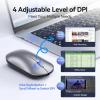 image:imageTECKNET Rechargeable Bluetooth Mouse  USB  BT50  BT30  Silent Mouse 4Level DPI Portable Design Computer Mice for Laptop Mac Android iPad and Apple DevicesSilver