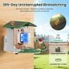 image:imageTECKNET Smart Bird Feeder with Camera 2K UHD Video AI Bird Species Identification Instant Arrival Alerts Solar Powered Waterproof Birdhouse Camera Gift for BirdLovers Family GreenGreen