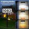 image:imageTECKNET Solar Address Sign Waterproof Solar Powered House Numbers 3Color LED Illuminated Address Plaques with Stake Wall MountedIn Ground Lighted Address Number for Outside Home Yard GardenBlack