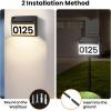 image:imageTECKNET Solar Address Sign Waterproof Solar Powered House Numbers 3Color LED Illuminated Address Plaques with Stake Wall MountedIn Ground Lighted Address Number for Outside Home Yard GardenBlack