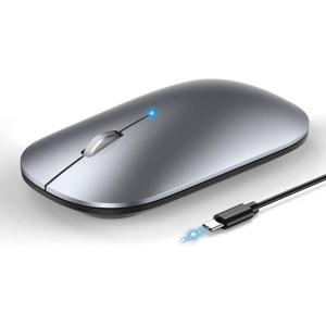 image:imageTECKNET Rechargeable Bluetooth Mouse  USB  BT50  BT30  Silent Mouse 4Level DPI Portable Design Computer Mice for Laptop Mac Android iPad and Apple DevicesSilver