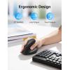 image:imageTECKNET Ergonomic Mouse Wireless Bluetooth Vertical Mouse BT5330 amp 24G Rechargeable 4800 DPI Optical Mouse with 6 Adjustable DPI Quiet Clicks USB A Receiver 6 Buttons  Wide CompatibilityBlack