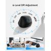 image:imageTECKNET Ergonomic Mouse Wireless Bluetooth Vertical Mouse BT5330 amp 24G Rechargeable 4800 DPI Optical Mouse with 6 Adjustable DPI Quiet Clicks USB A Receiver 6 Buttons  Wide CompatibilityBlack