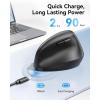 image:imageTECKNET Ergonomic Mouse Wireless Bluetooth Vertical Mouse BT5330 amp 24G Rechargeable 4800 DPI Optical Mouse with 6 Adjustable DPI Quiet Clicks USB A Receiver 6 Buttons  Wide CompatibilityBlack