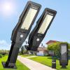 image:imageTECKNET Solar Street Lights Outdoor Waterproof  Dusk to Dawn Solar Powered Street Lights IP66 Pole amp Wall with Motion Sensor amp Remote 3 Work Mode Security Light for Driveway Yard Garage 2 Pack2 Pack