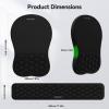 image:imageErgonomic Mouse Pad with Wrist RestKeyboard Pad and Mousepad with Wrist SupportMassage Design Effectively Relieves Carpal Tunnel Syndrome Suitable for Computers and LaptopsBlack