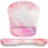 image:imageErgonomic Mouse Pad with Wrist RestKeyboard Pad and Mousepad with Wrist SupportMassage Design Effectively Relieves Carpal Tunnel Syndrome Suitable for Computers and LaptopsPink White