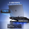 image:imageTECKNET Laptop Cooling Pad with Phone Stand 9 Quiet Fans with LED Lights 5 Height Adjustable amp 2 USB Ports Stepless Speed Control to 2600 RPM Laptop Cooler Laptop Cooling Stand for 12173 InchBlack