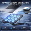 image:imageTECKNET Laptop Cooling Pad with Phone Stand 9 Quiet Fans with LED Lights 5 Height Adjustable amp 2 USB Ports Stepless Speed Control to 2600 RPM Laptop Cooler Laptop Cooling Stand for 12173 InchBlack