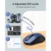 image:imageTECKNET Rechargeable Bluetooth Mouse  USB  BT50  BT30  Wireless Mouse Ergonomic 4Way Scroll Wheel Computer Mice 6Level 4800 DPI Silent Mice MultiDevice for ComputerLaptopMacBook GreyBlue