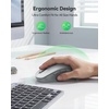 image:imageTECKNET Rechargeable Bluetooth Mouse  USB  BT50  BT30  Wireless Mouse Ergonomic 4Way Scroll Wheel Computer Mice 6Level 4800 DPI Silent Mice MultiDevice for ComputerLaptopMacBook GreyWhite
