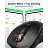 image:imageTECKNET Rechargeable Bluetooth Mouse  USB  BT50  BT30  Wireless Mouse Ergonomic 4Way Scroll Wheel Computer Mice 6Level 4800 DPI Silent Mice MultiDevice for ComputerLaptopMacBook GreyBlack