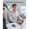 image:imageTECKNET Rechargeable Bluetooth Mouse  USB  BT50  BT30  Wireless Mouse Ergonomic 4Way Scroll Wheel Computer Mice 6Level 4800 DPI Silent Mice MultiDevice for ComputerLaptopMacBook GreyBlue