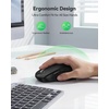image:imageTECKNET Rechargeable Bluetooth Mouse  USB  BT50  BT30  Wireless Mouse Ergonomic 4Way Scroll Wheel Computer Mice 6Level 4800 DPI Silent Mice MultiDevice for ComputerLaptopMacBook GreyBlack