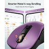 image:imageTECKNET Rechargeable Bluetooth Mouse  USB  BT50  BT30  Wireless Mouse Ergonomic 4Way Scroll Wheel Computer Mice 6Level 4800 DPI Silent Mice MultiDevice for ComputerLaptopMacBook GreyPurple