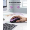 image:imageTECKNET Rechargeable Bluetooth Mouse  USB  BT50  BT30  Wireless Mouse Ergonomic 4Way Scroll Wheel Computer Mice 6Level 4800 DPI Silent Mice MultiDevice for ComputerLaptopMacBook GreyPurple