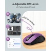 image:imageTECKNET Rechargeable Bluetooth Mouse  USB  BT50  BT30  Wireless Mouse Ergonomic 4Way Scroll Wheel Computer Mice 6Level 4800 DPI Silent Mice MultiDevice for ComputerLaptopMacBook GreyPurple