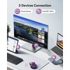 image:imageTECKNET Rechargeable Bluetooth Mouse  USB  BT50  BT30  Wireless Mouse Ergonomic 4Way Scroll Wheel Computer Mice 6Level 4800 DPI Silent Mice MultiDevice for ComputerLaptopMacBook GreyPurple