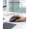 image:imageTECKNET Rechargeable Bluetooth Mouse  USB  BT50  BT30  Wireless Mouse Ergonomic 4Way Scroll Wheel Computer Mice 6Level 4800 DPI Silent Mice MultiDevice for ComputerLaptopMacBook GreyIron Gray