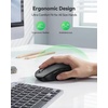 image:imageTECKNET Rechargeable Bluetooth Mouse  USB  BT50  BT30  Wireless Mouse Ergonomic 4Way Scroll Wheel Computer Mice 6Level 4800 DPI Silent Mice MultiDevice for ComputerLaptopMacBook GreyGrey