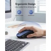 image:imageTECKNET Rechargeable Bluetooth Mouse  USB  BT50  BT30  Wireless Mouse Ergonomic 4Way Scroll Wheel Computer Mice 6Level 4800 DPI Silent Mice MultiDevice for ComputerLaptopMacBook GreyBlue
