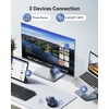 image:imageTECKNET Rechargeable Bluetooth Mouse  USB  BT50  BT30  Wireless Mouse Ergonomic 4Way Scroll Wheel Computer Mice 6Level 4800 DPI Silent Mice MultiDevice for ComputerLaptopMacBook GreyBlue