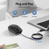 image:imageTECKNET Wired Mouse  USB Corded Mouse with RGB Backlit Full Size Optical Silent Mouse with Side ButtonsLED Plug and Play Wired Connection Office Mice for DesktopPCLaptopBlack