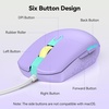 image:imageTECKNET Wired Mouse  USB Corded Mouse with RGB Backlit Full Size Optical Silent Mouse with Side ButtonsLED Plug and Play Wired Connection Office Mice for DesktopPCLaptopLight Purple