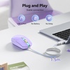 image:imageTECKNET Wired Mouse  USB Corded Mouse with RGB Backlit Full Size Optical Silent Mouse with Side ButtonsLED Plug and Play Wired Connection Office Mice for DesktopPCLaptopLight Purple