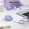 image:imageTECKNET Wired Mouse  USB Corded Mouse with RGB Backlit Full Size Optical Silent Mouse with Side ButtonsLED Plug and Play Wired Connection Office Mice for DesktopPCLaptopPurple