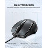 image:imageTECKNET Wired Mouse  USB Corded Mouse with RGB Backlit Full Size Optical Silent Mouse with Side ButtonsLED Plug and Play Wired Connection Office Mice for DesktopPCLaptopGrey
