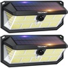 image:imageTECKNET 495 LED Solar Lights Outdoor Waterproof IP66 300 Wide Angle amp 3 Lighting Modes Motion Sensor Outdoor Lights Solar Powered Flood Wall Lights for Yard Patio Garage2 Pack