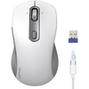 image:imageTECKNET Rechargeable Bluetooth Mouse  USB  BT50  BT30  Wireless Mouse Ergonomic 4Way Scroll Wheel Computer Mice 6Level 4800 DPI Silent Mice MultiDevice for ComputerLaptopMacBook GreyWhite