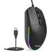 image:imageTECKNET Wired Mouse  USB Corded Mouse with RGB Backlit Full Size Optical Silent Mouse with Side ButtonsLED Plug and Play Wired Connection Office Mice for DesktopPCLaptopBlack