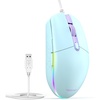 image:imageTECKNET Wired Mouse  USB Corded Mouse with RGB Backlit Full Size Optical Silent Mouse with Side ButtonsLED Plug and Play Wired Connection Office Mice for DesktopPCLaptopGreen