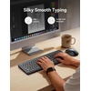 image:imageTECKNET Bluetooth Keyboard Rechargeable 24G Wireless Keyboard FullSize Ergonomic Cordless Silent Computer Keyboard SpillResistant Quiet Typing Stable Connection for PCLaptopComputerPhoneBlack