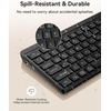image:imageTECKNET Bluetooth Keyboard Rechargeable 24G Wireless Keyboard FullSize Ergonomic Cordless Silent Computer Keyboard SpillResistant Quiet Typing Stable Connection for PCLaptopComputerPhoneBlack