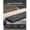 image:imageTECKNET Bluetooth Keyboard Rechargeable 24G Wireless Keyboard FullSize Ergonomic Cordless Silent Computer Keyboard SpillResistant Quiet Typing Stable Connection for PCLaptopComputerPhoneBlack
