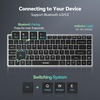image:imageTECKNET Bluetooth Keyboard Rechargeable 4Device 24G3BT Wireless Keyboard UltraSlim Quiet Typing 14 Hotkeys Computer Keyboard for PCLaptopSmart TVTabletiPadSliverBlack