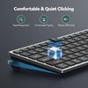 image:imageTECKNET Bluetooth Keyboard Rechargeable 4Device 24G3BT Wireless Keyboard UltraSlim Quiet Typing 14 Hotkeys Computer Keyboard for PCLaptopSmart TVTabletiPadSliverBlack