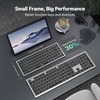 image:imageTECKNET Bluetooth Keyboard Rechargeable 4Device 24G3BT Wireless Keyboard UltraSlim Quiet Typing 14 Hotkeys Computer Keyboard for PCLaptopSmart TVTabletiPadSliverBlack