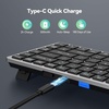 image:imageTECKNET Bluetooth Keyboard Rechargeable 4Device 24G3BT Wireless Keyboard UltraSlim Quiet Typing 14 Hotkeys Computer Keyboard for PCLaptopSmart TVTabletiPadSliverBlack