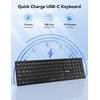 image:imageTECKNET Bluetooth Wireless Rechargeable Keyboard Multi Device Free Switching BT5024GWired Quiet Typing UltraSlim Full Size with Numpad for MacWindowsAndroidDesktopPC Stable ConnectionBlack